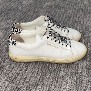 Saint Laurent White and Black “Andy” low top Leather Sneakers